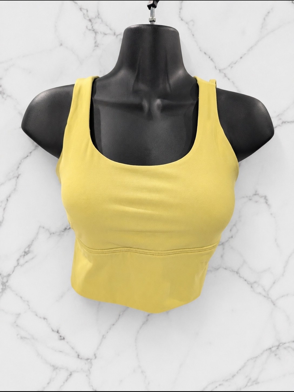 CRZ YOGA Yellow Strappy Back Longline Sports Bra Size S